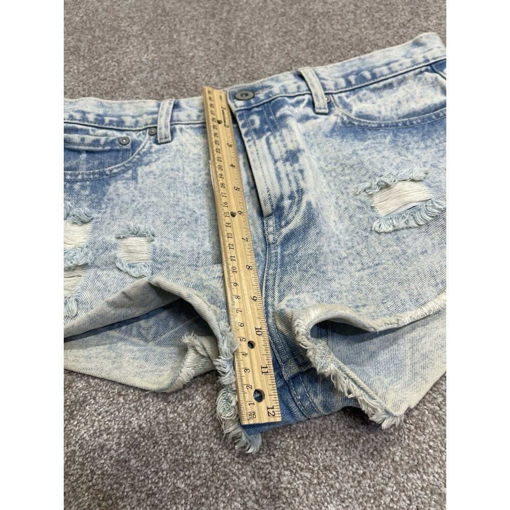Y2K 2000s indie sleaze Forever 21 Acid Wash Micro Mini Jean Shorts Sz 29 Cut Off - Picture 9 of 12